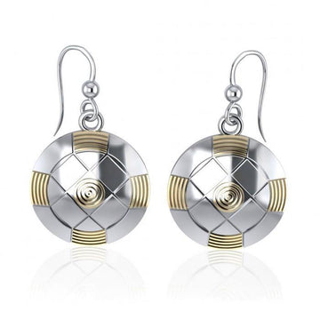 Protection Centralization Silver and Gold Accent Earrings MER531 - Jewelry